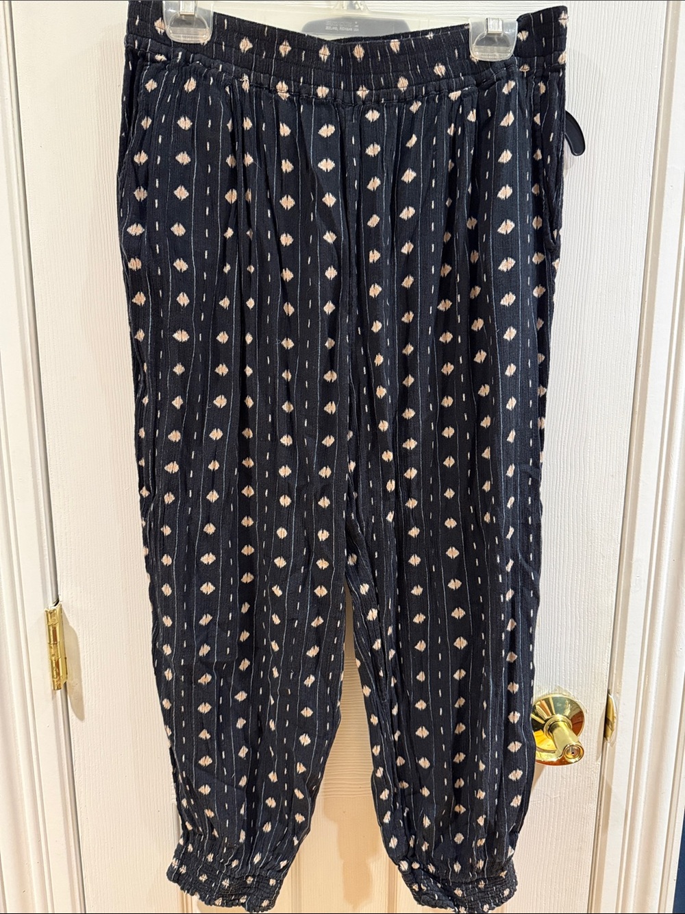 Wild Pearl Black & Cream Printed Elastic-Waist Joggers
